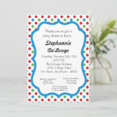 Invitation au Baby shower de points Polka 5x7 (Debout devant)