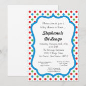 Invitation au Baby shower de points Polka 5x7 (Devant / Derrière)