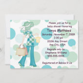 Invitation au Baby shower de points Polka Plaid (C (Devant)