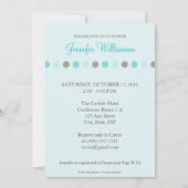 Invitation au Baby shower de points Turquoises au (Dos)