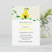 Invitation au Baby shower de poires amusante (Debout devant)