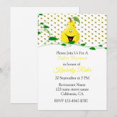 Invitation au Baby shower de poires amusante (Devant / Derrière)