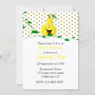 Invitation au Baby shower de poires amusante