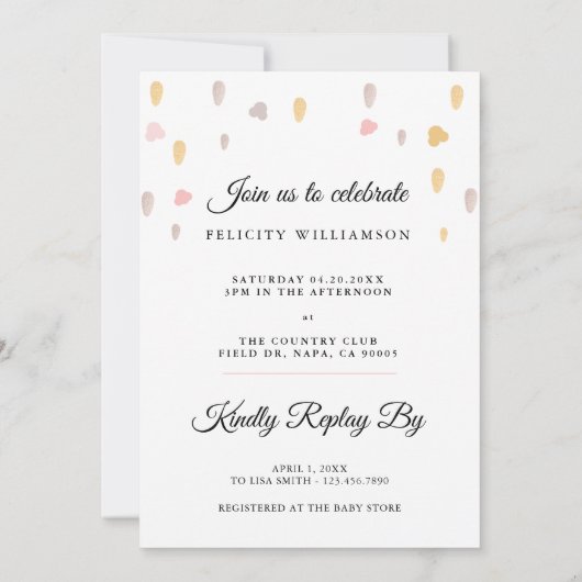 Invitation au Baby shower de Popcorn Burping (Dos)