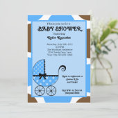 Invitation au Baby shower de poussette Poy Polka (Debout devant)