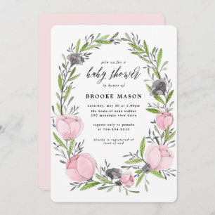 Invitation au Baby shower de printemps de couronne