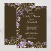 Invitation au Baby shower de printemps floral pour (Devant / Derrière)