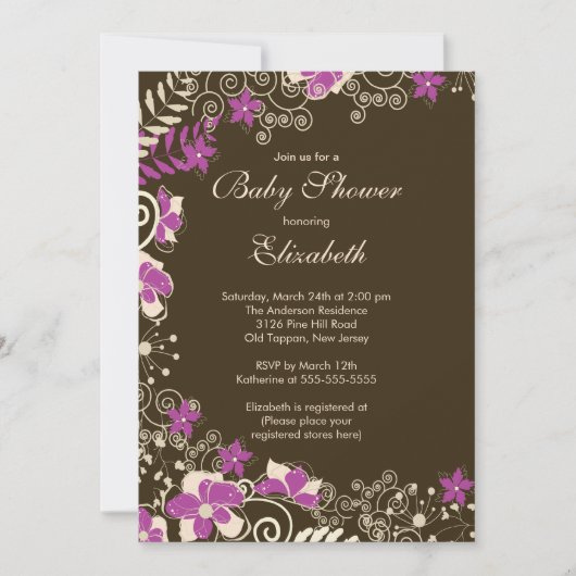 Invitation au Baby shower de printemps rose modern (Devant)