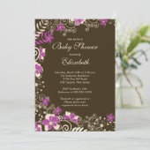 Invitation au Baby shower de printemps rose modern (Debout devant)