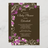 Invitation au Baby shower de printemps rose modern (Devant / Derrière)