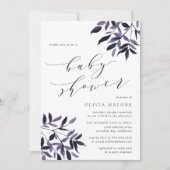 Invitation au Baby shower de prune de récolte (Devant)