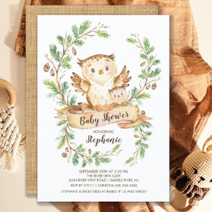Invitation au Baby shower de renard de bois doux
