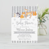 Invitation au Baby shower de renard de cerf de boi (Debout devant)