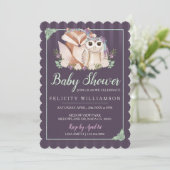 Invitation au Baby shower de renard et d'hibou de (Debout devant)