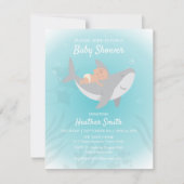 Invitation au Baby shower de requin doux (Devant)
