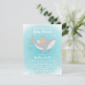 Invitation au Baby shower de requin doux (Debout devant)