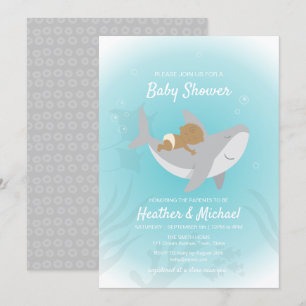Invitation au Baby shower de requin doux