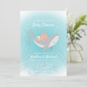 Invitation au Baby shower de requin doux (Debout devant)