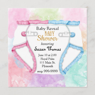 Invitation au Baby shower de révélation de bébés a