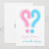 Invitation au Baby shower de révélation de genre (Devant / Derrière)