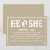 Invitation au Baby shower de révélation du genre v (Devant / Derrière)