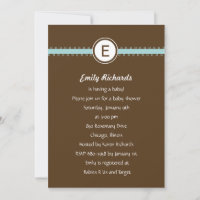 Invitation au Baby shower de ruban satiné - en ble