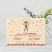 Invitation au Baby shower de singe de soie (Debout devant)