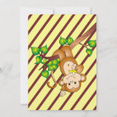 Invitation au Baby shower de singe en mouvement -  (Dos)