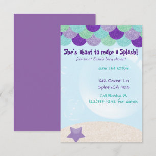 Invitation au baby shower de sirène