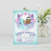 Invitation au Baby shower de sirène de bébé ethniq (Debout devant)