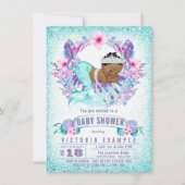 Invitation au Baby shower de sirène de bébé ethniq (Devant)
