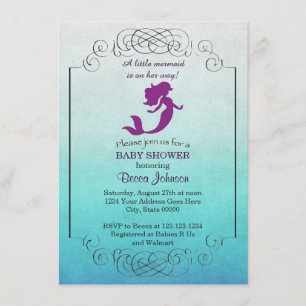 Invitation au Baby shower de sirènes