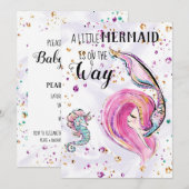 ~ Invitation au Baby shower de sirènes de Parties  (Devant / Derrière)