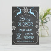 Invitation au Baby shower de Snowflake de cerfs d' (Debout devant)