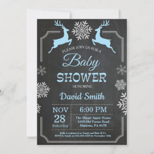 Invitation au Baby shower de Snowflake de cerfs d'