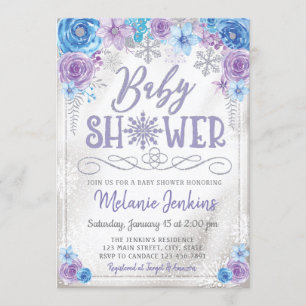 Invitation au Baby shower de Snowflake de Winter W