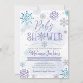 Invitation au Baby shower de Snowflake de Winter W (Devant)