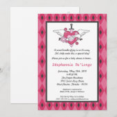 Invitation au Baby shower de tatouage Girl Punk Ro (Devant / Derrière)