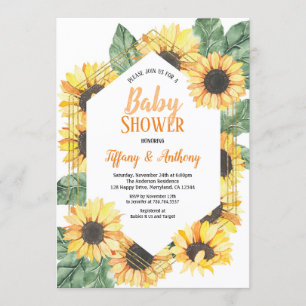 Invitation au Baby shower de tournesol