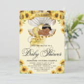 Invitation au Baby shower de tournesol de sirène a (Debout devant)