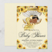 Invitation au Baby shower de tournesol de sirène a (Devant / Derrière)