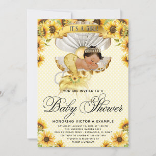 Invitation au Baby shower de tournesol de sirène e