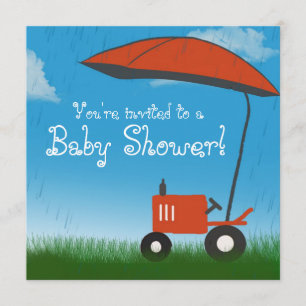 Invitation au Baby shower de tracteur : Tracteur r