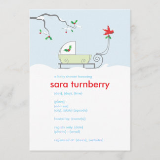 Invitation au Baby shower de traîneau d'hiver