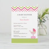 Invitation au Baby shower de transport Chevron| Fi (Debout devant)