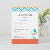 Invitation au Baby shower de transport Chevron| Ga (Debout devant)