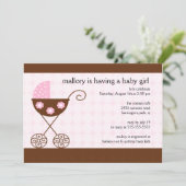 Invitation au Baby shower de transport de bébé bra (Debout devant)