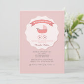 Invitation au Baby shower de transport de bébés r (Debout devant)