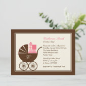 Invitation au Baby shower de transport de bébés su (Debout devant)