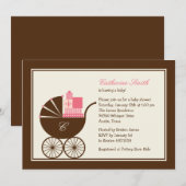 Invitation au Baby shower de transport de bébés su (Devant / Derrière)